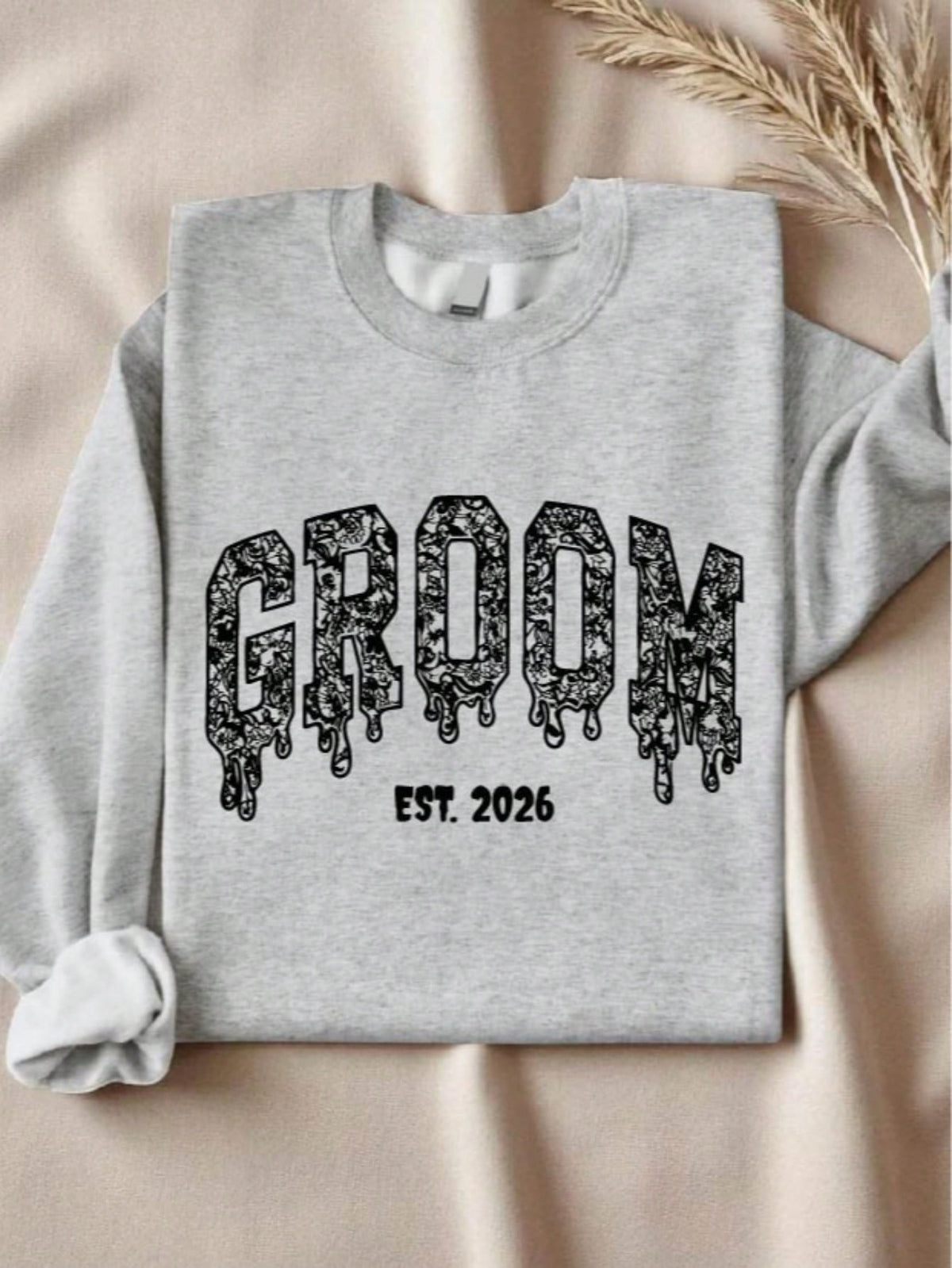 1 PC Bride Groom Est 2026 Halloween Sweatshirt