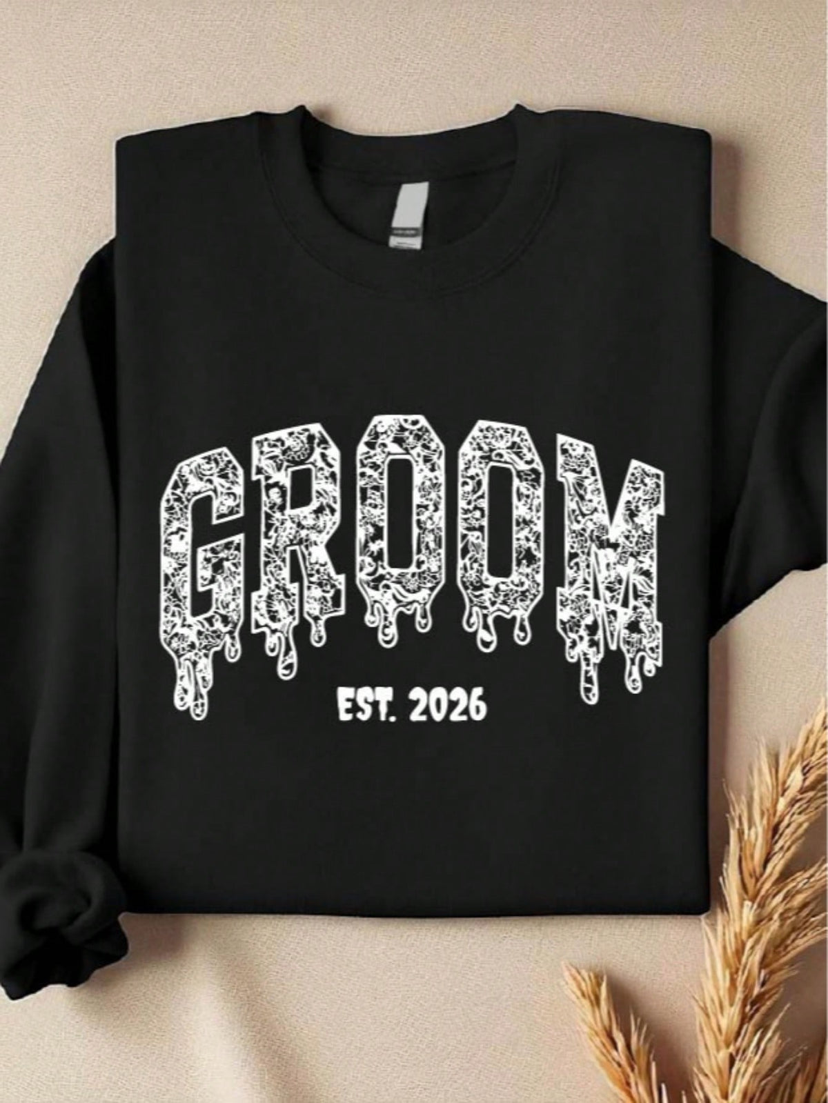 1 PC Bride Groom Est 2026 Halloween Sweatshirt