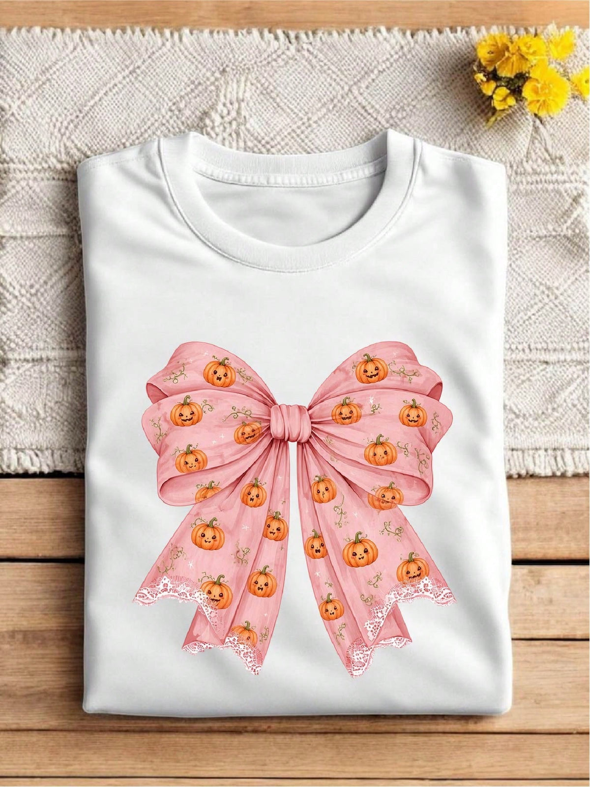 Pink Halloween Bow T-Shirt