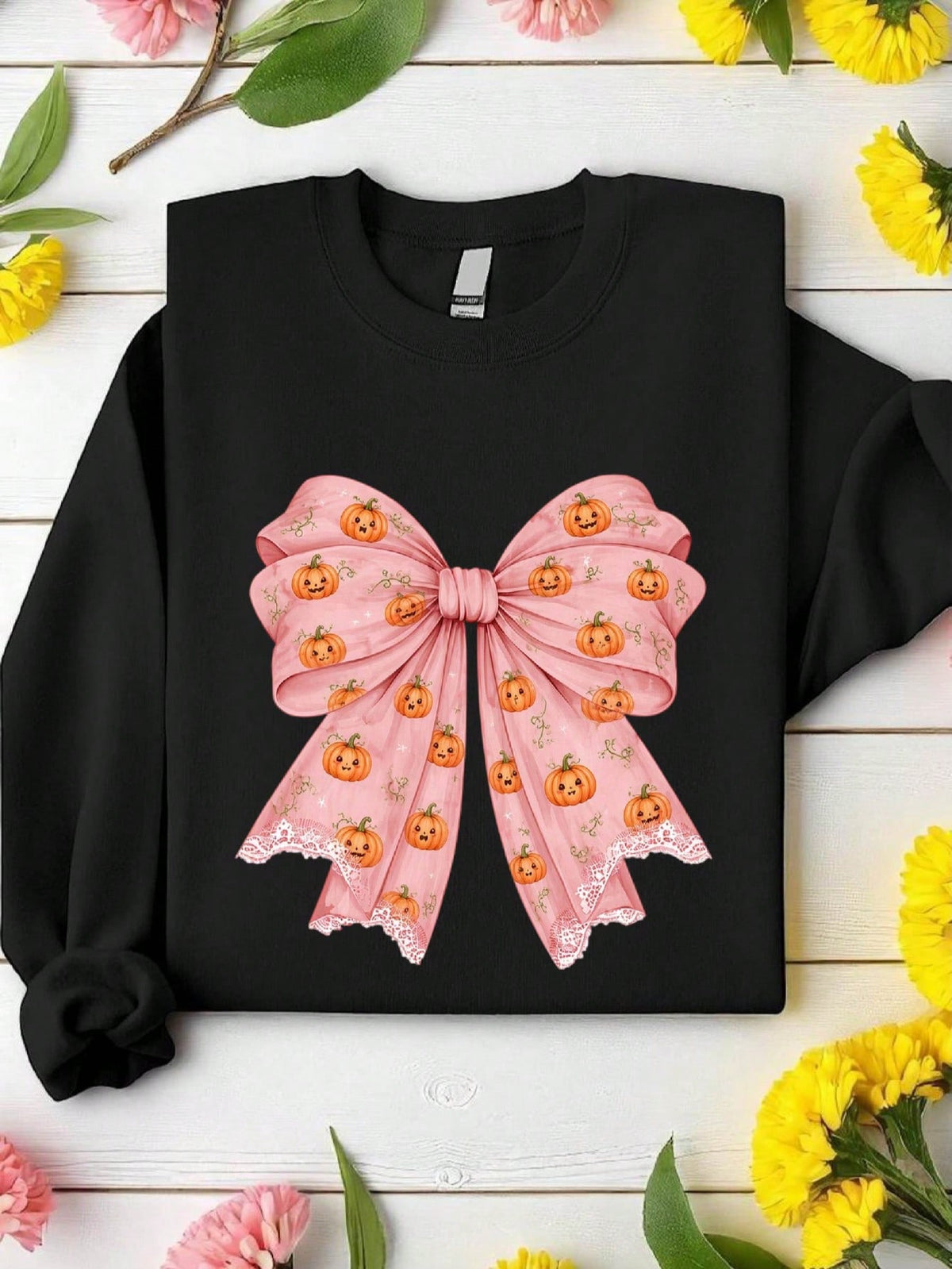 Pink Halloween Bow Sweatshirt