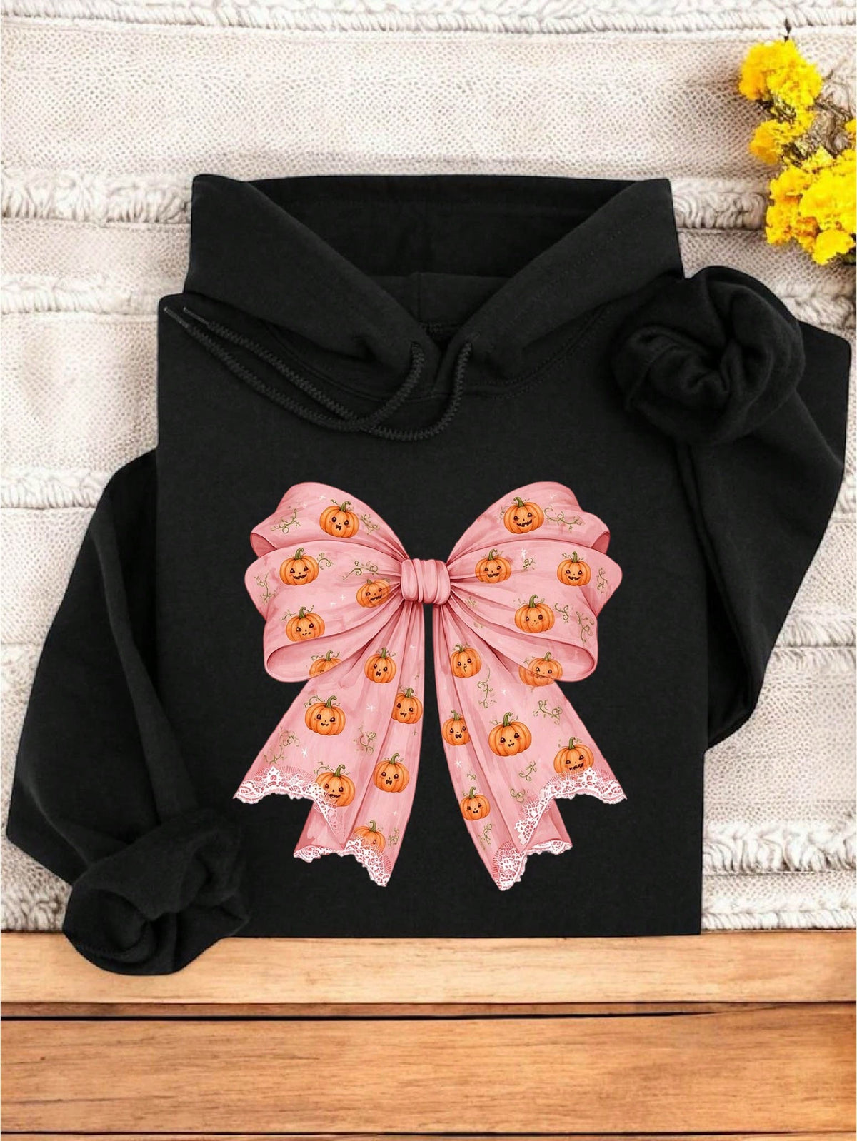 Pink Halloween Bow Hoodie
