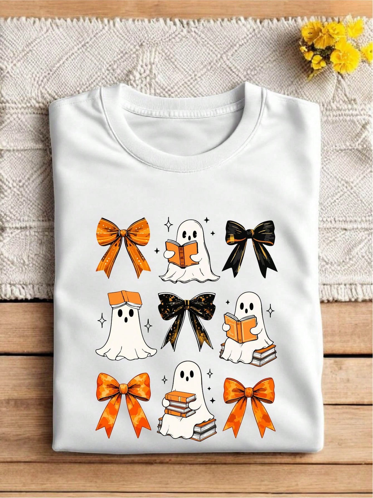 Coquette Ghost Book Halloween T-Shirt
