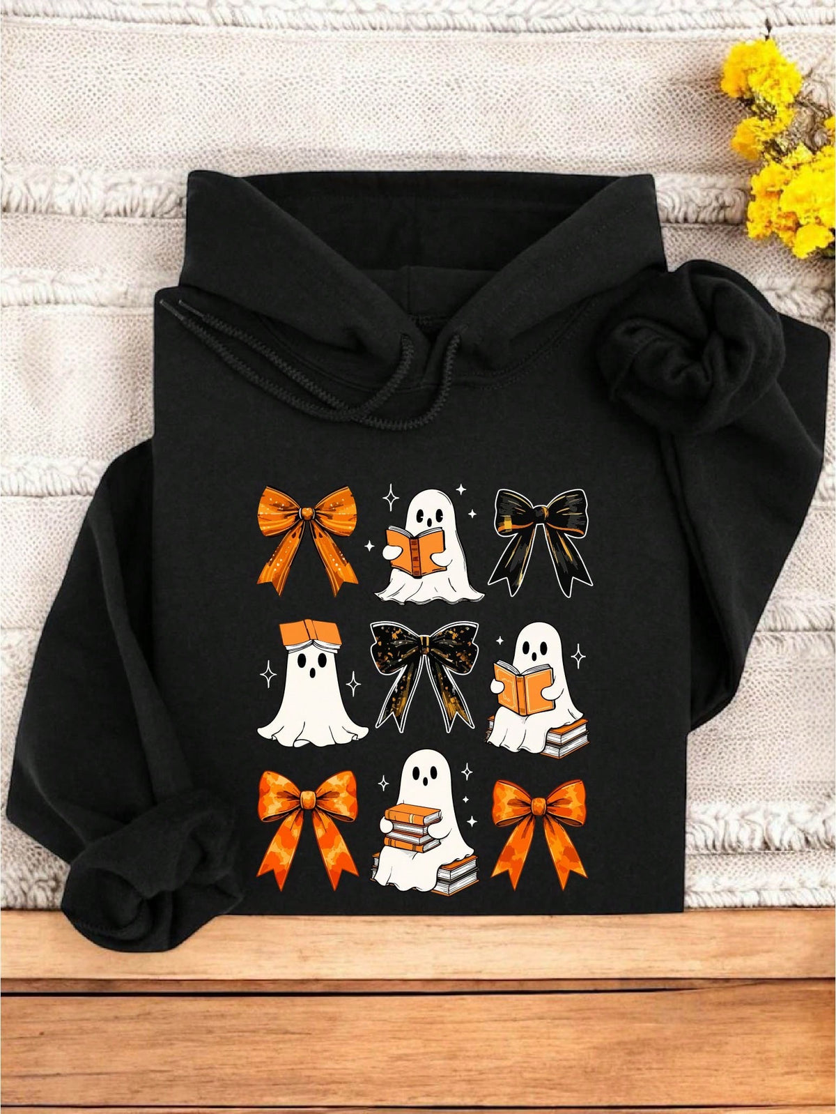 Coquette Ghost Book Halloween Hoodie