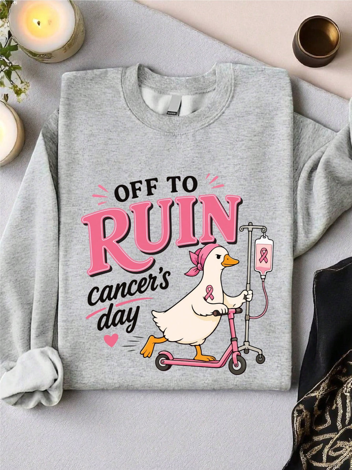 Breast Cancer Goose Sweatshirt