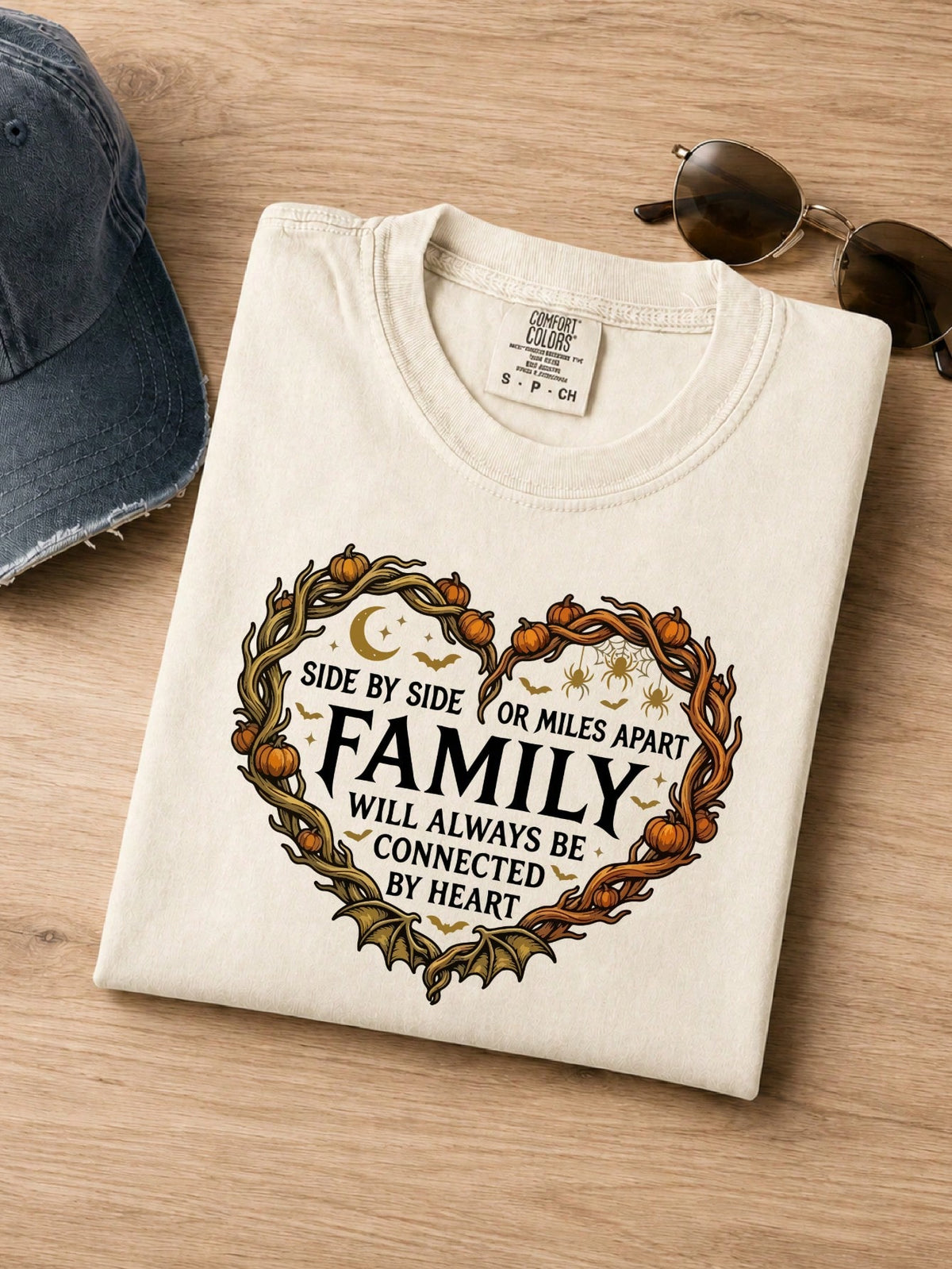 Side By Side Or Miles Apart Family Halloween Comfort T-Shirt