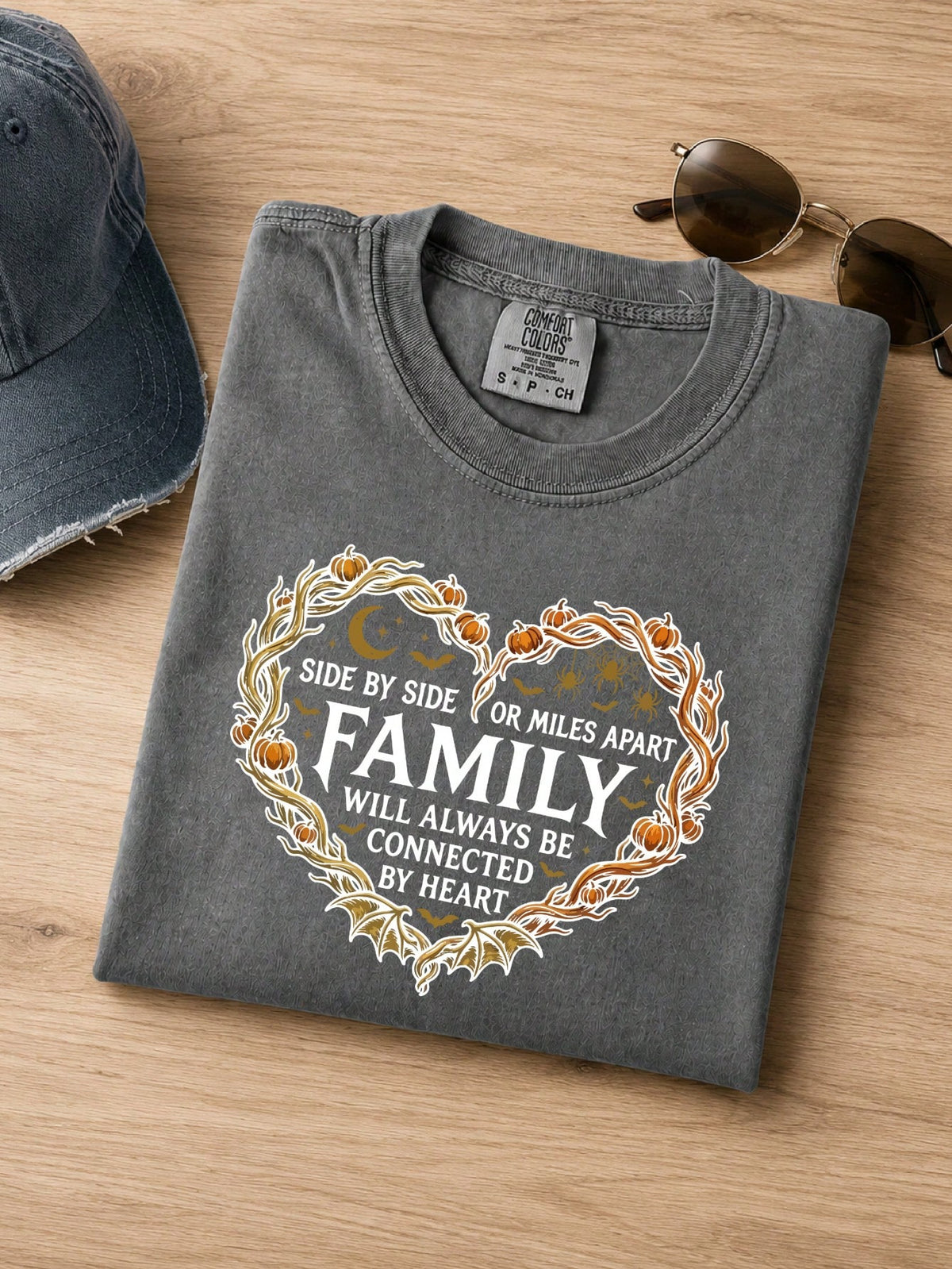 Side By Side Or Miles Apart Family Halloween Comfort T-Shirt
