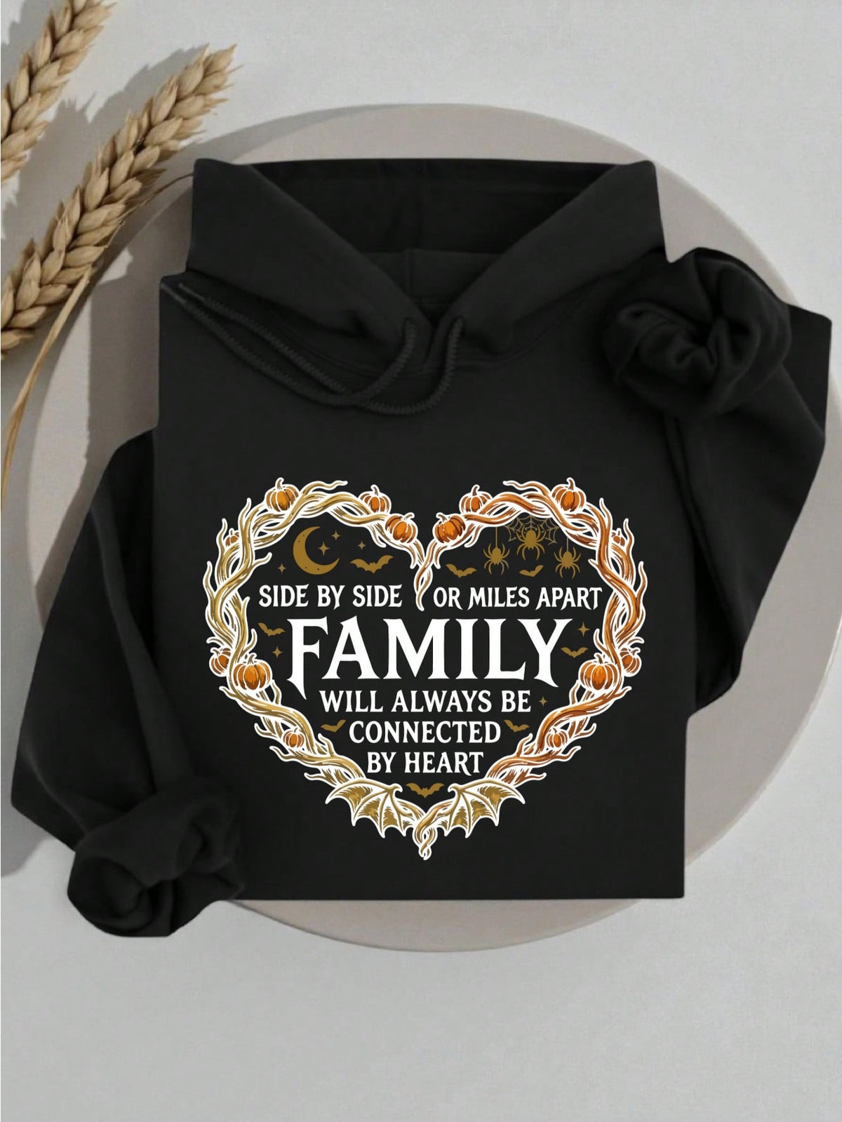 Side By Side Or Miles Apart Family Halloween Hoodie