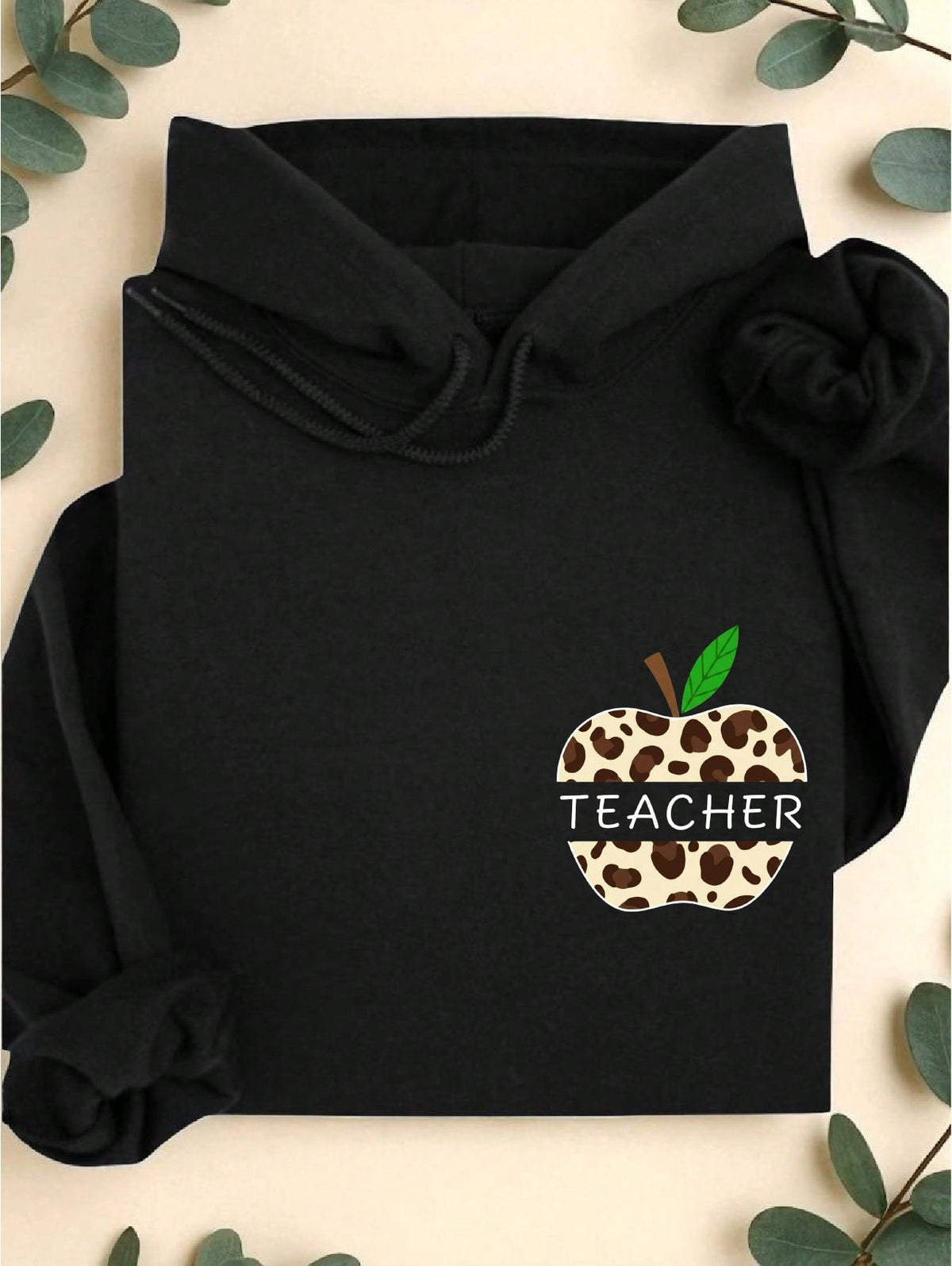 Teacher Leopard Apple Hoodie