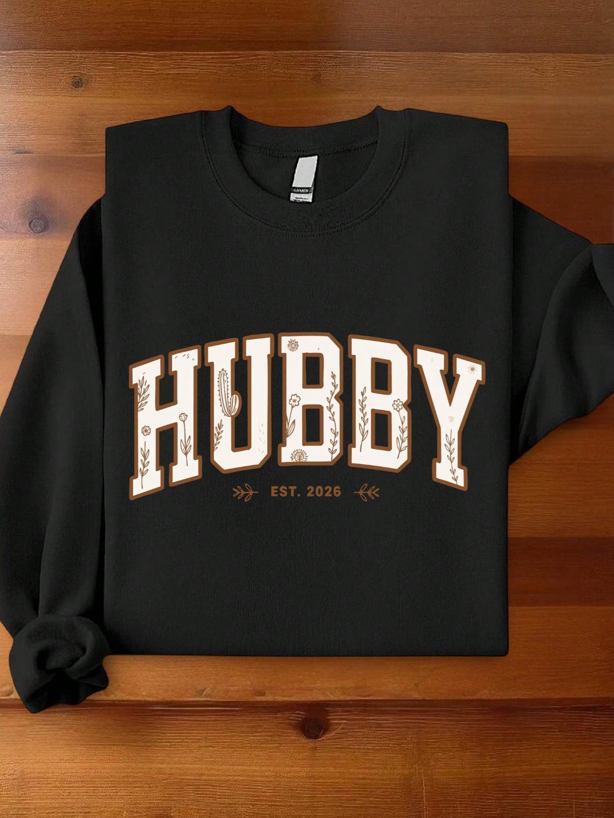 1 PC Floral Wifey Hubby Est. 2026 Sweatshirt