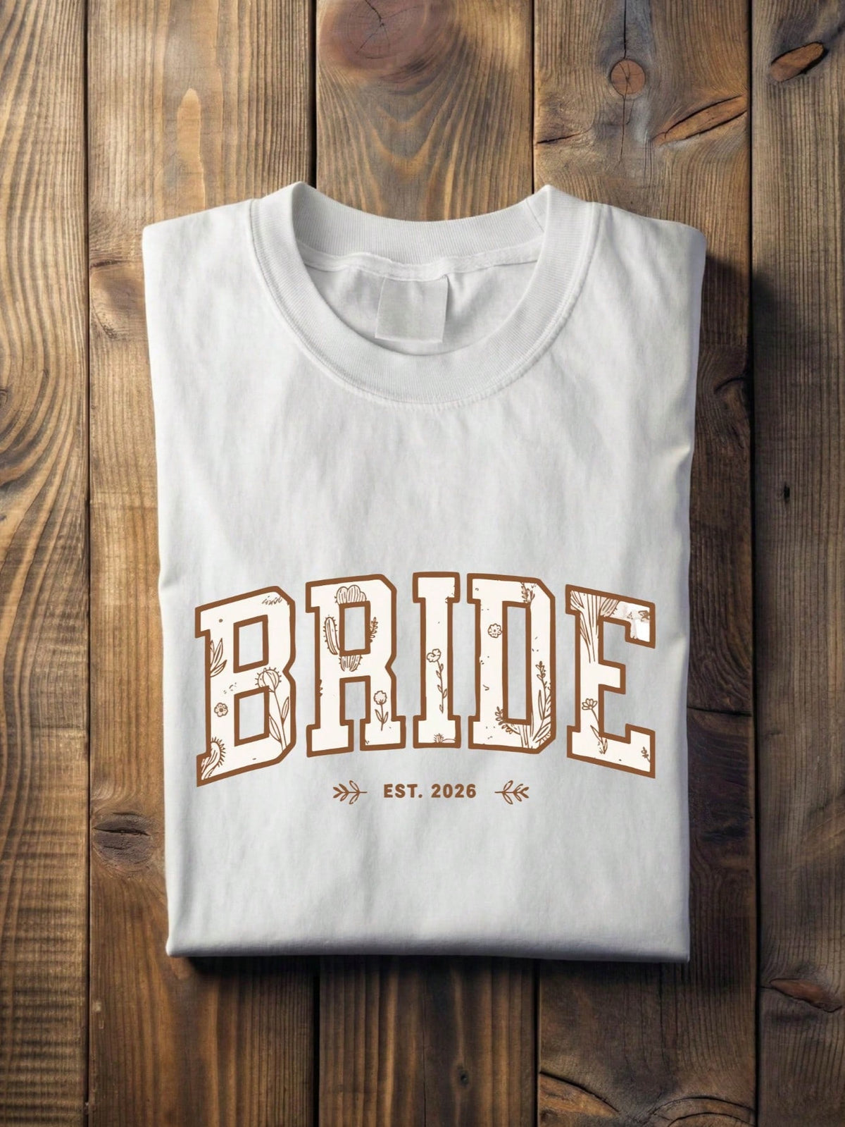 1 PC Floral Bride Groom Est. 2026 T-Shirt