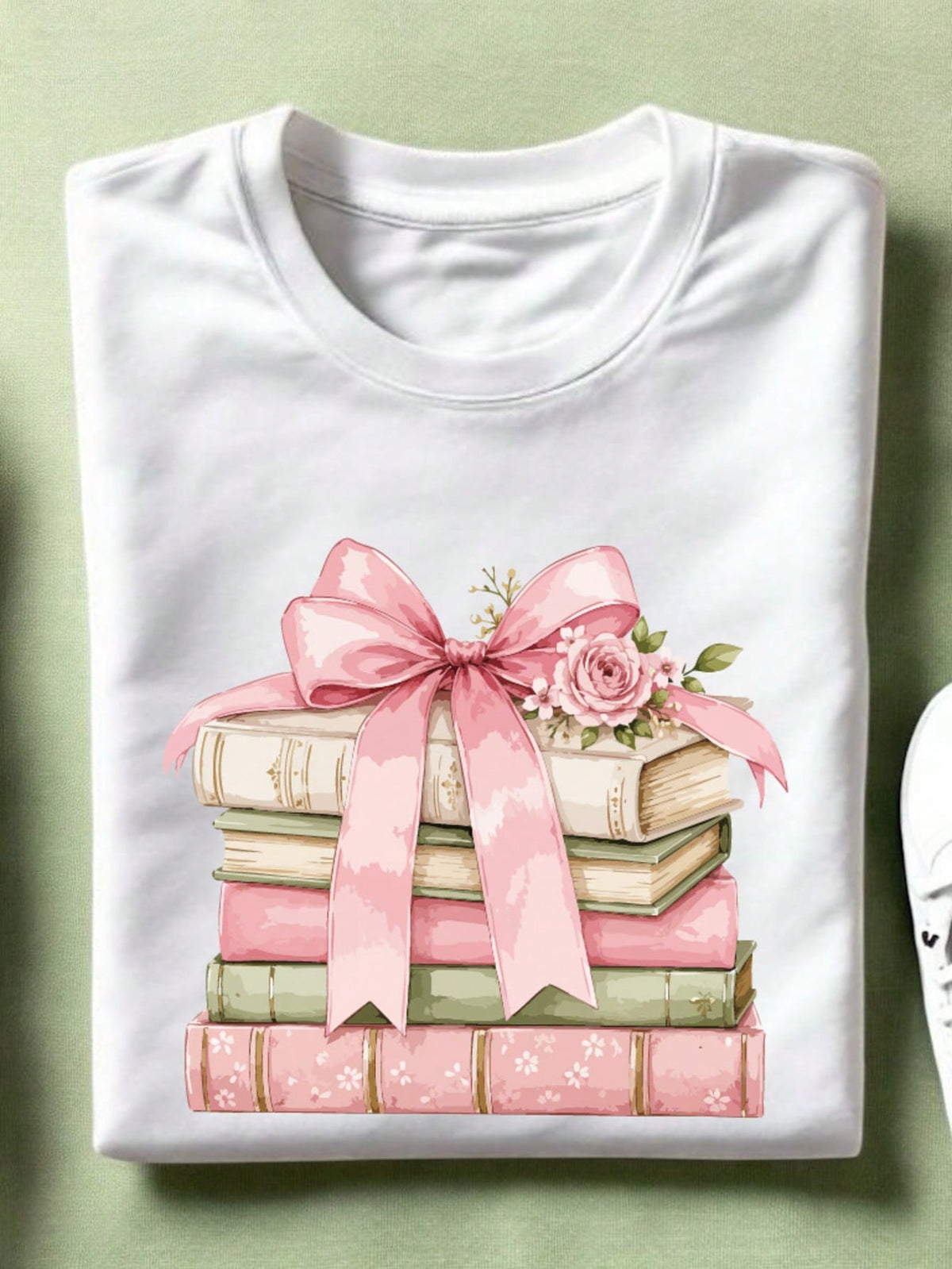 Pink Bow And Books T-Shirt