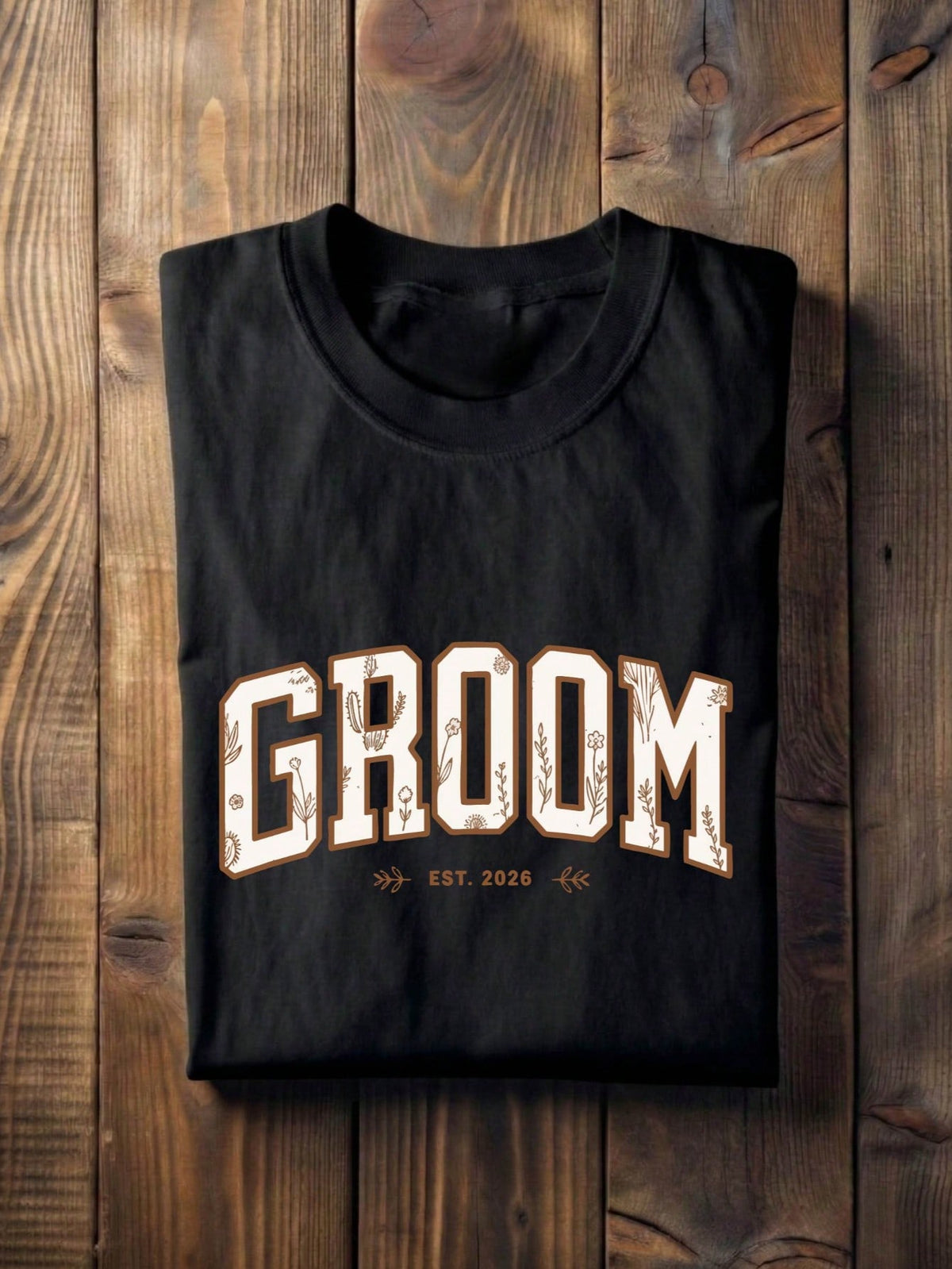 1 PC Floral Bride Groom Est. 2026 T-Shirt