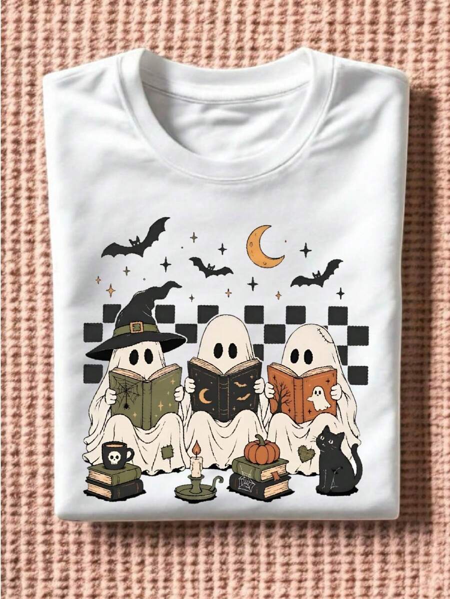 Spooky Ghost Reading T-Shirt