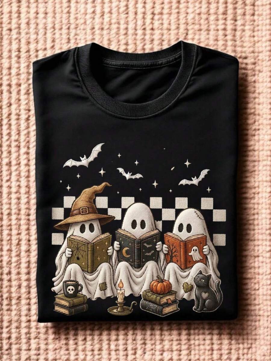 Spooky Ghost Reading T-Shirt