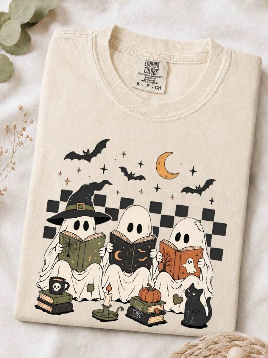 Spooky Ghost Reading T-Shirt