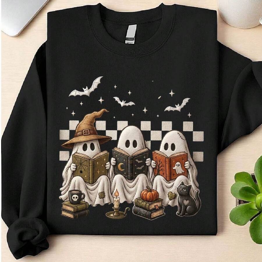 Spooky Ghost Reading Sweatshirt