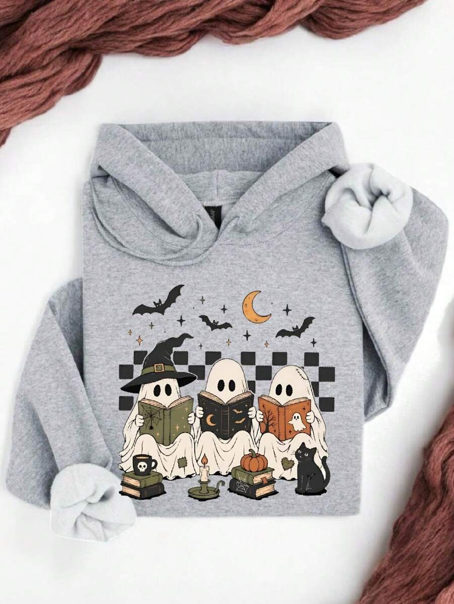 Spooky Ghost Reading Hoodie