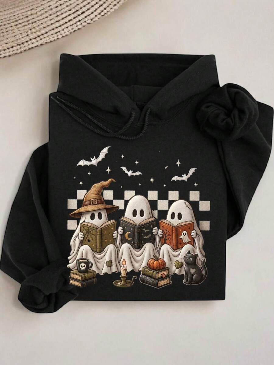 Spooky Ghost Reading Hoodie