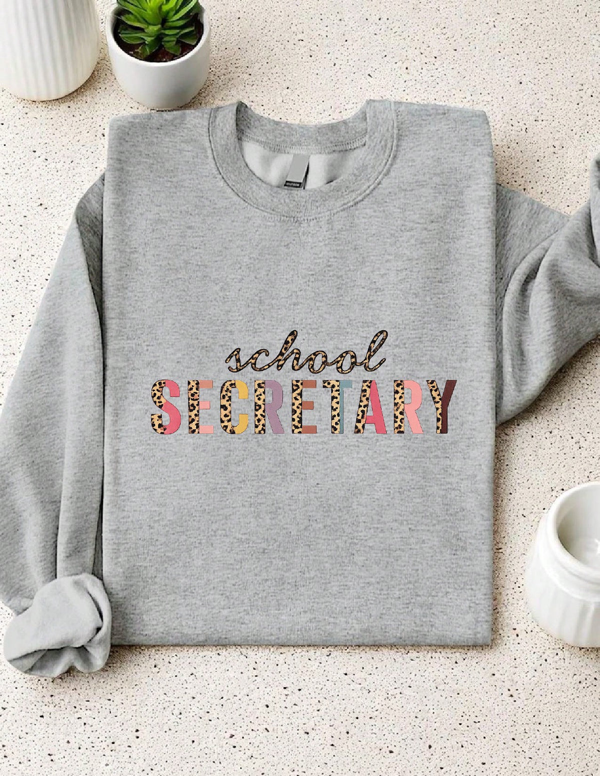 School Secretary Leopard Sweatshirt