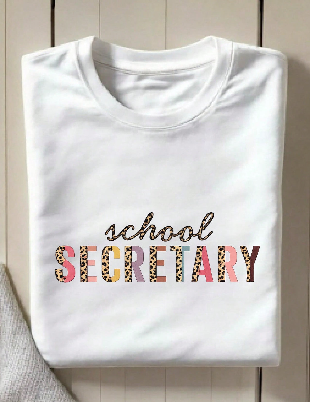 School Secretary Leopard T-Shirt