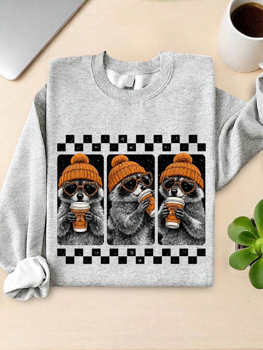 Fall Raccoon Pumpkin Sweatshirt