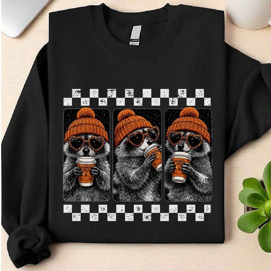 Fall Raccoon Pumpkin Sweatshirt