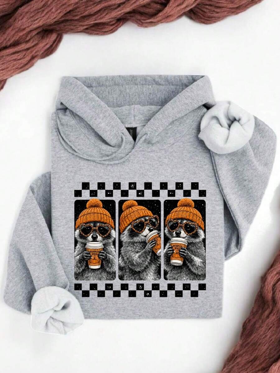 Fall Raccoon Pumpkin Hoodie