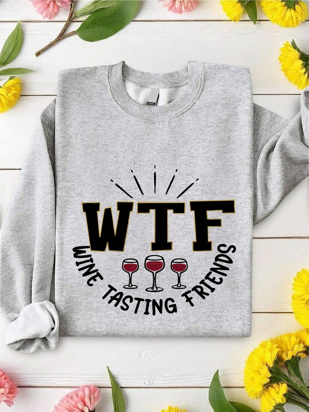 Retro Wine Tasting Friends Sweatshirt