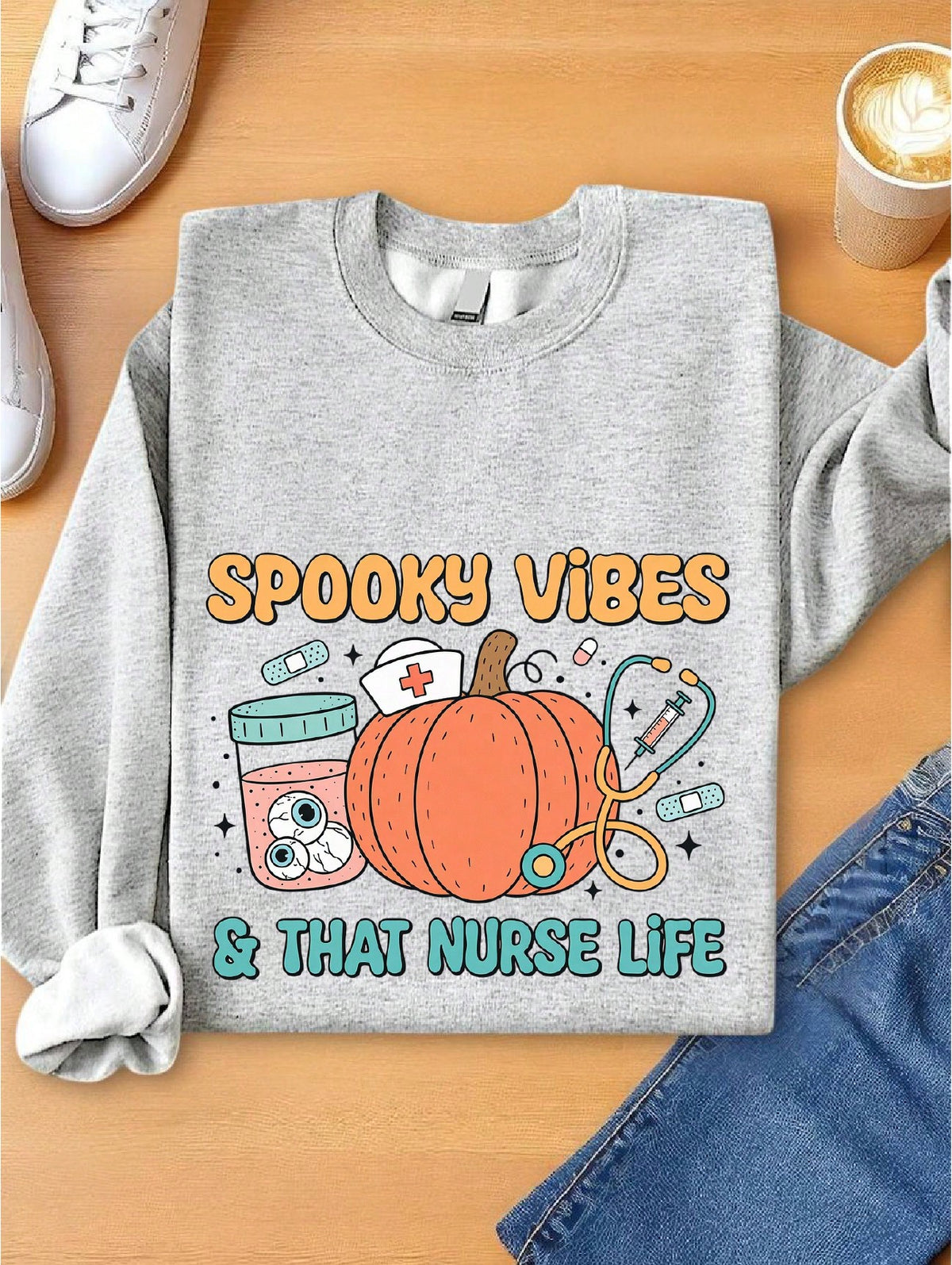 Spooky Vibes And That Nurse Life Sweatshirt