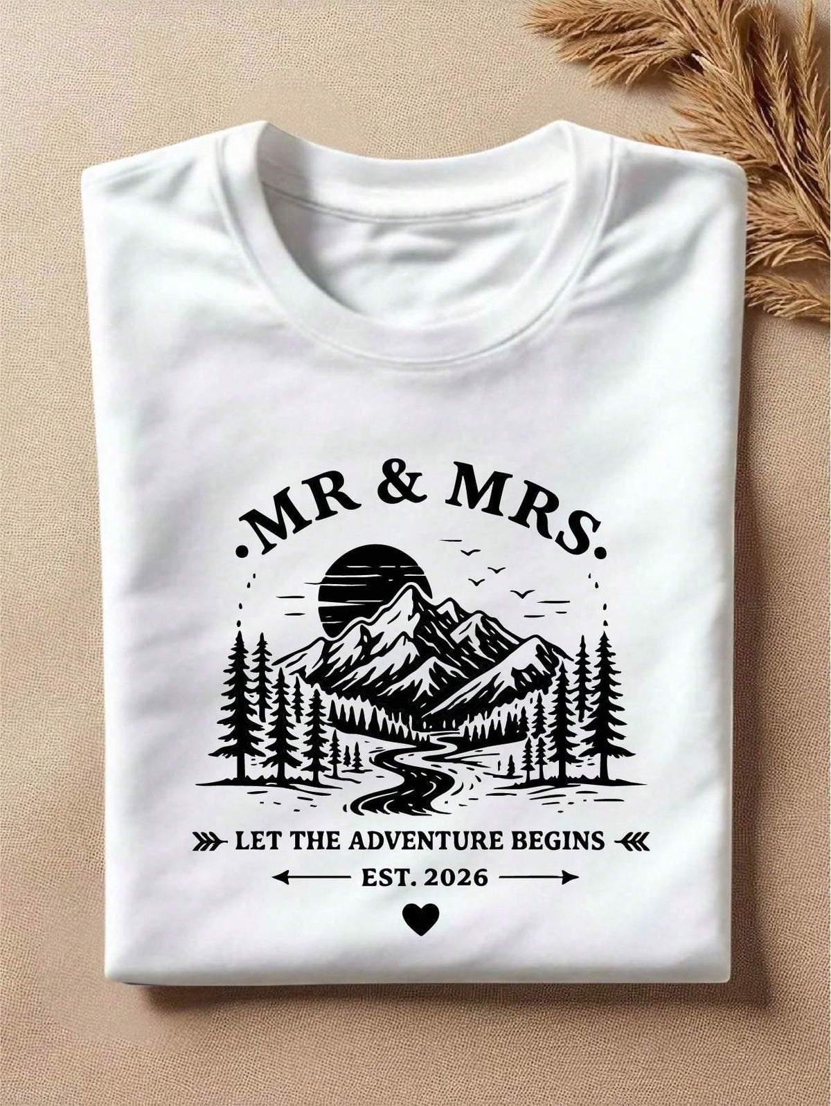 Mr Mrs Let The Adventure Begins Est 2026 T-Shirt