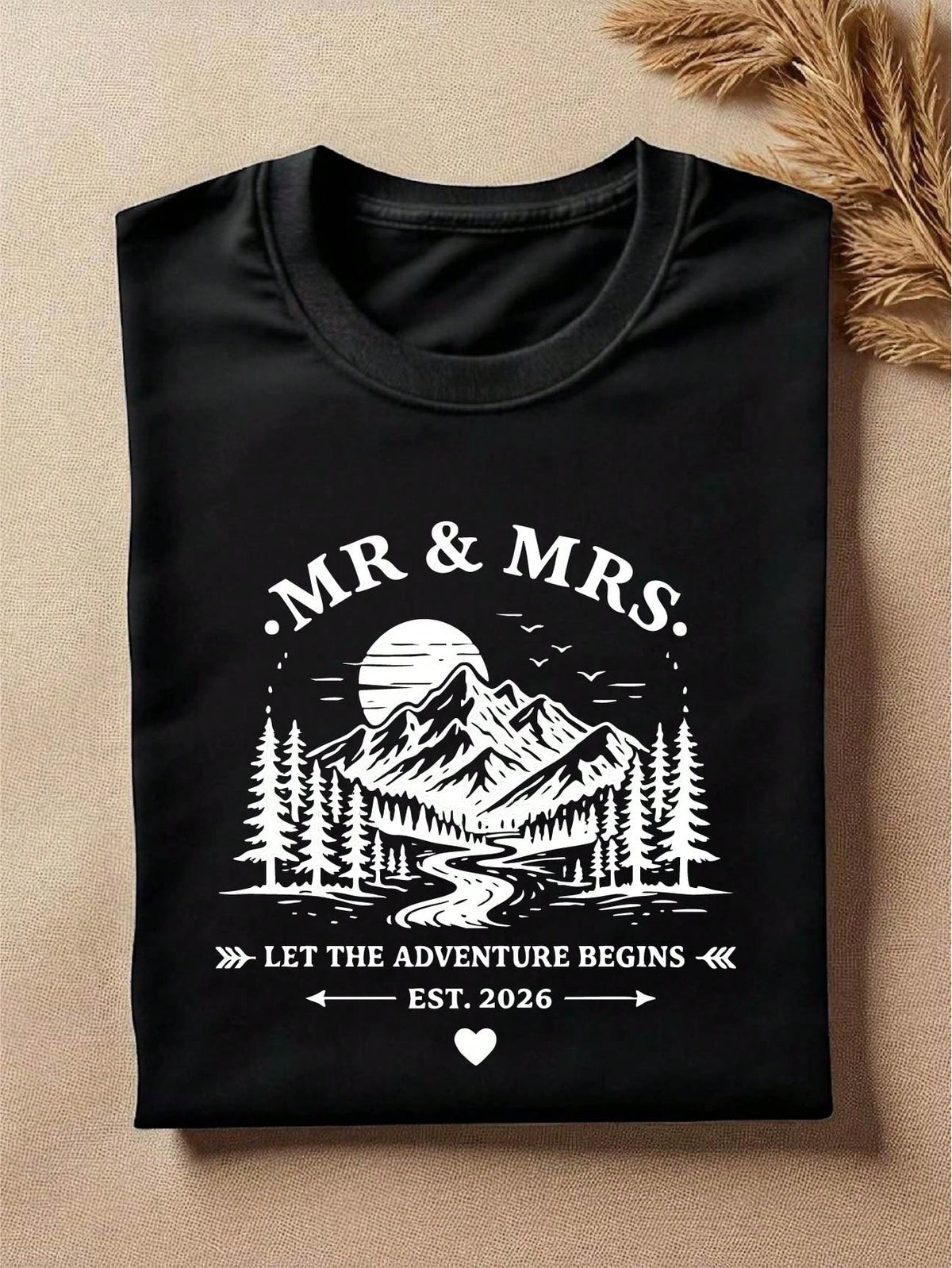 Mr Mrs Let The Adventure Begins Est 2026 T-Shirt