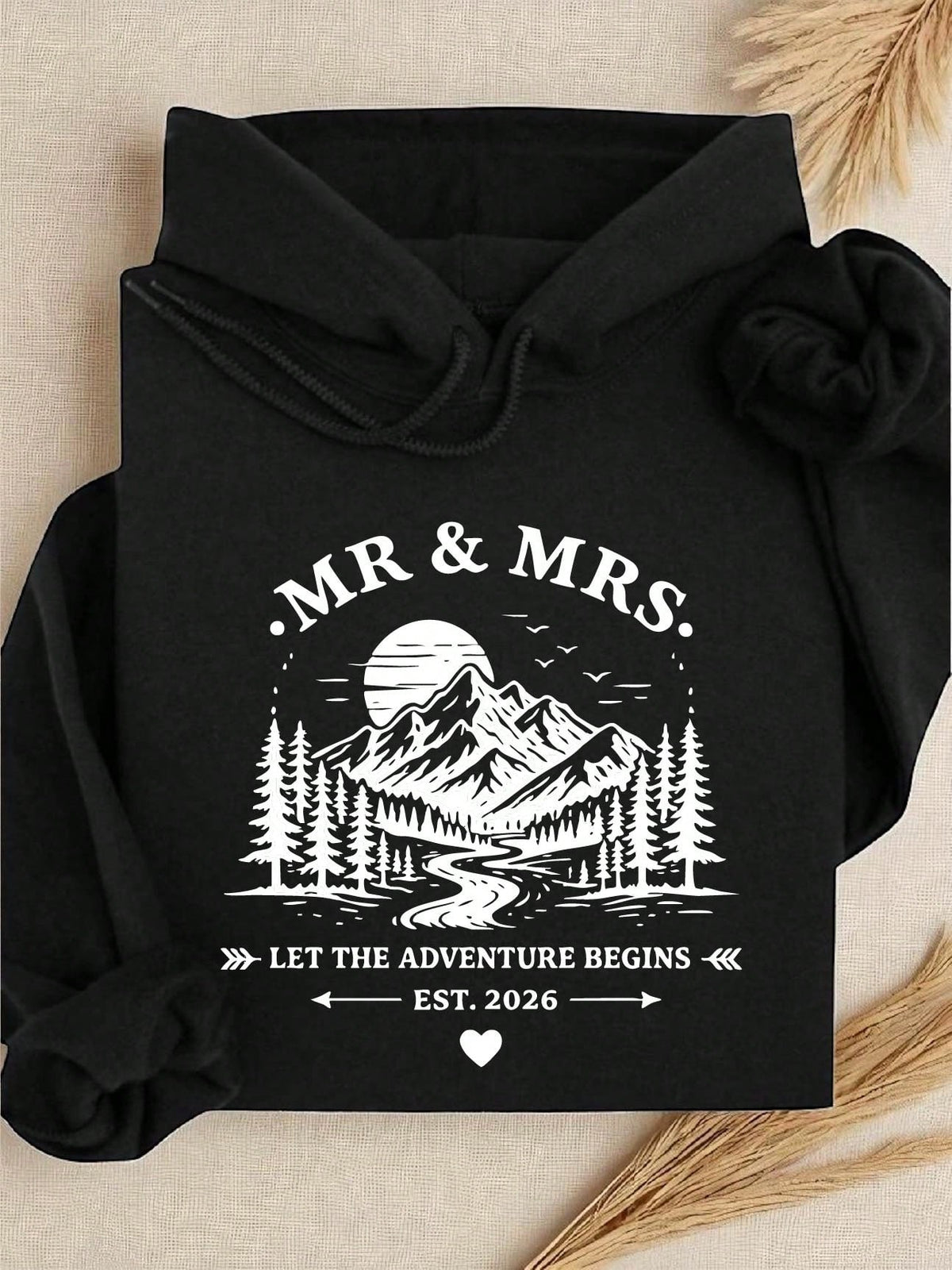 Mr Mrs Let The Adventure Begins Est 2026 Hoodie