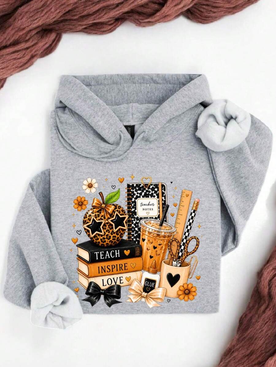 Leopard Teacher Apple Hoodie