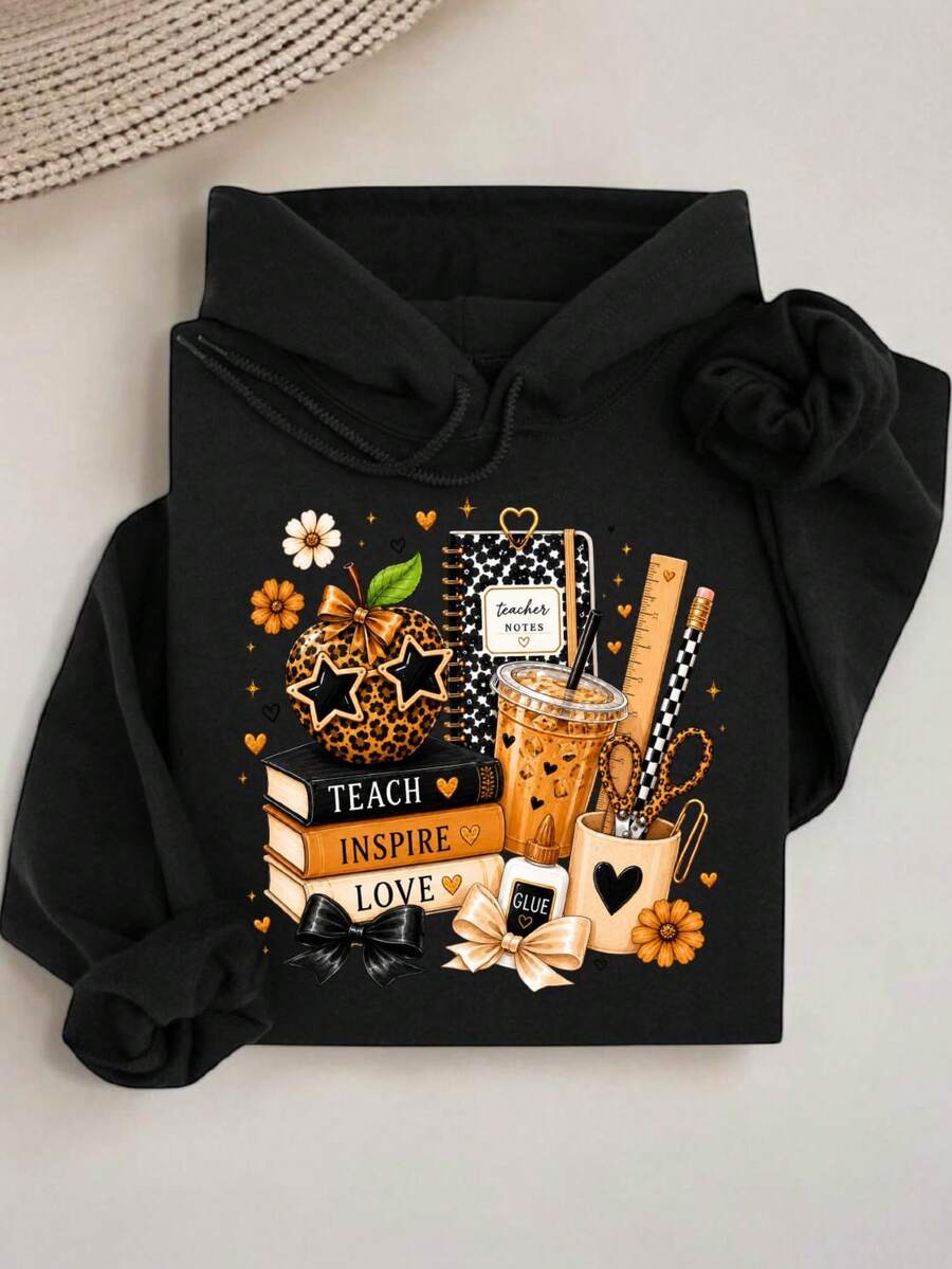 Leopard Teacher Apple Hoodie