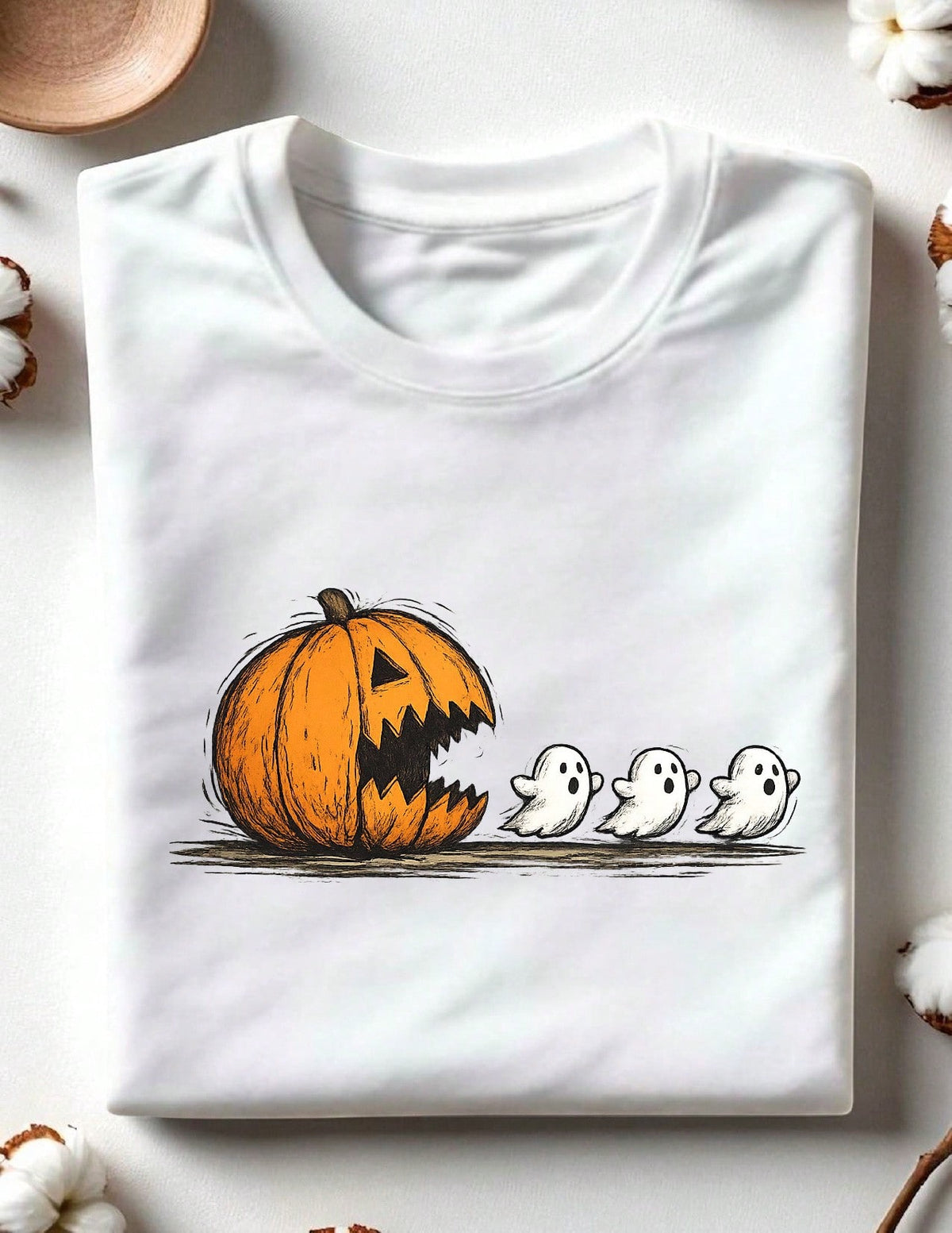 Halloween Pumpkin Eat Ghost T-Shirt