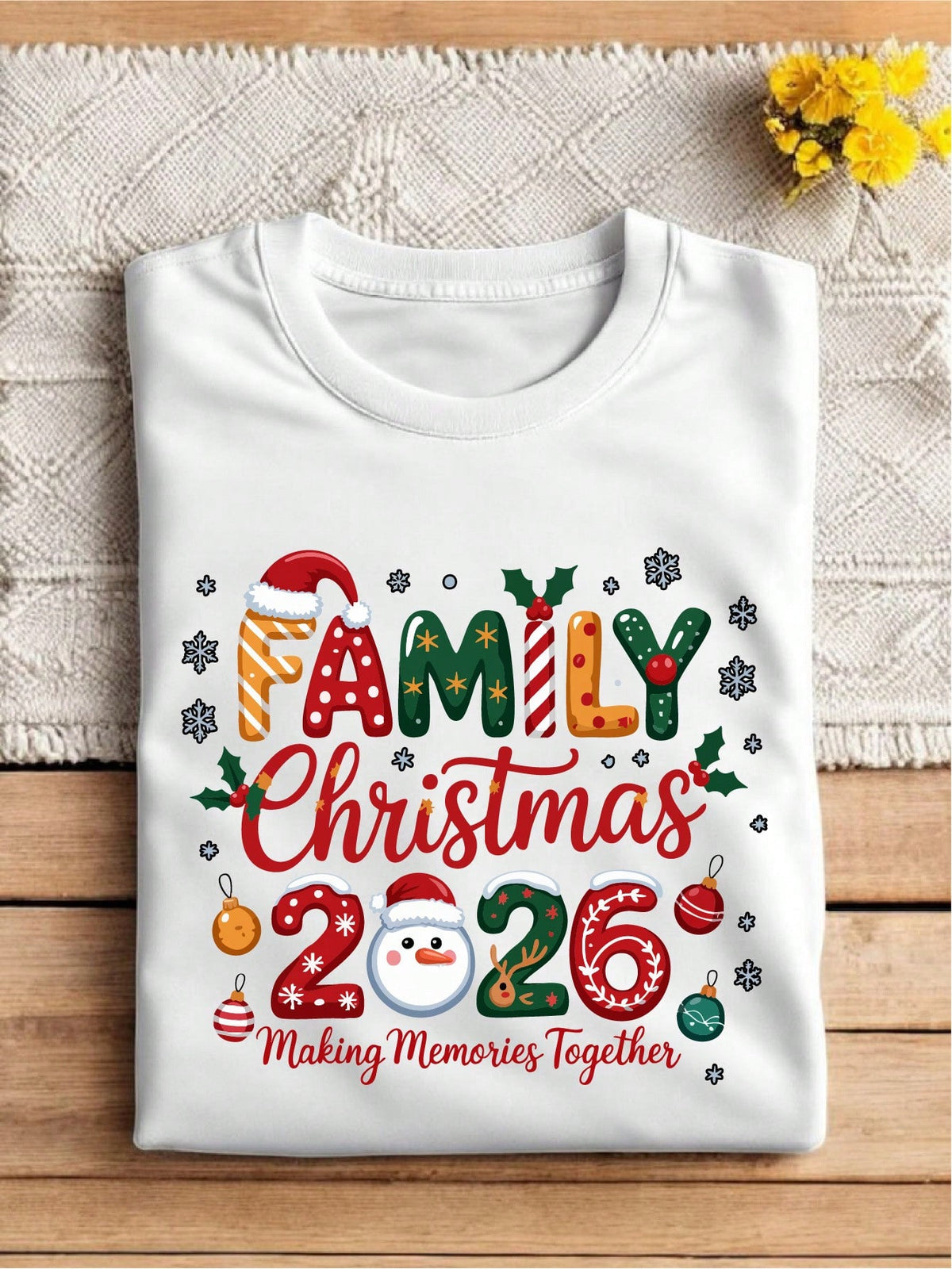 Snowman Family Christmas 2026 T-Shirt