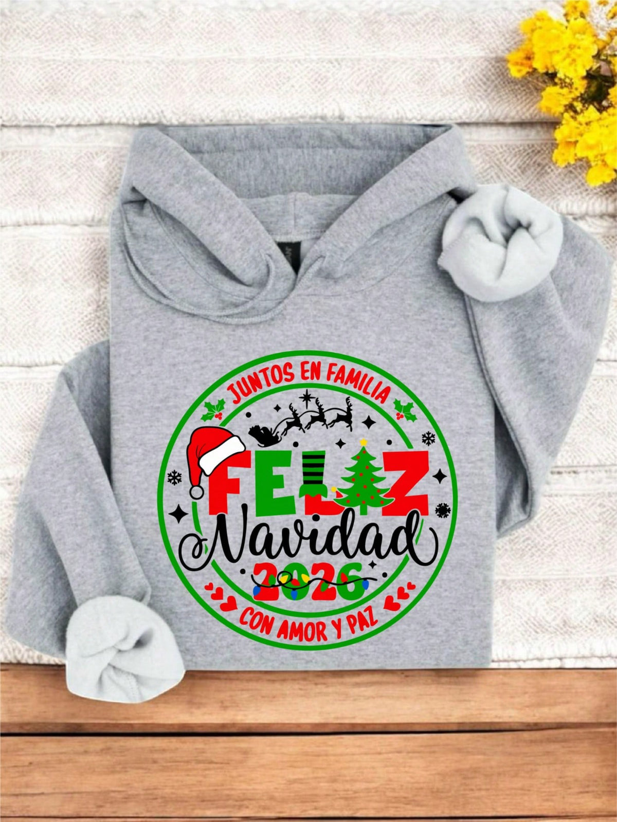 Retro Feliz Navidad 2026 Hoodie