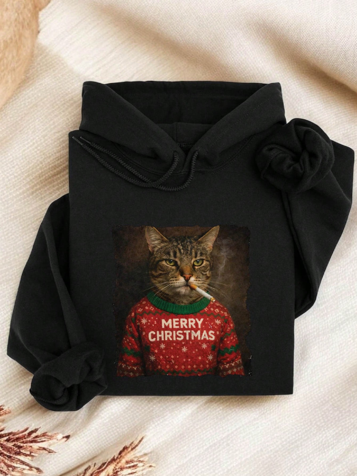 Merry Christmas Cat Hoodie
