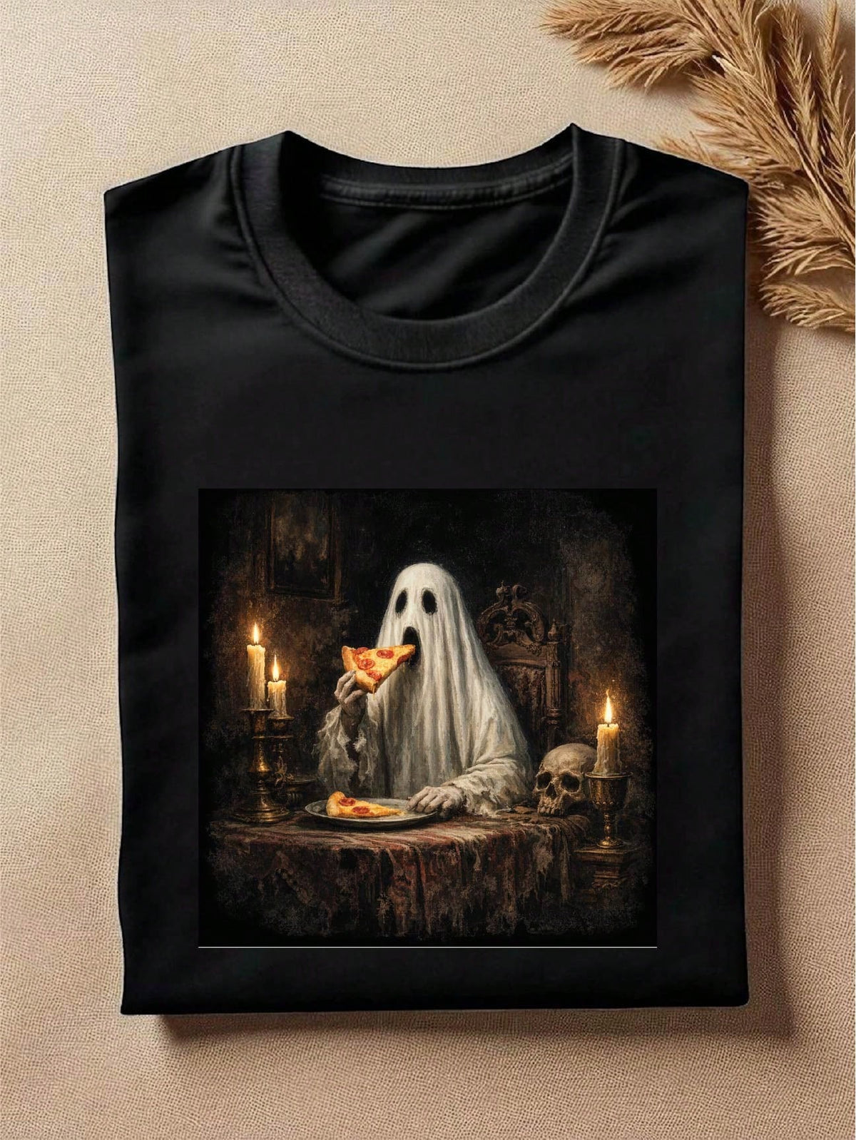 Ghost Eating Pizza T-Shirt