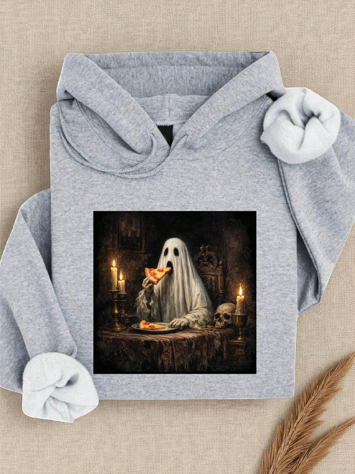 Ghost Eating Pizza Hoodie