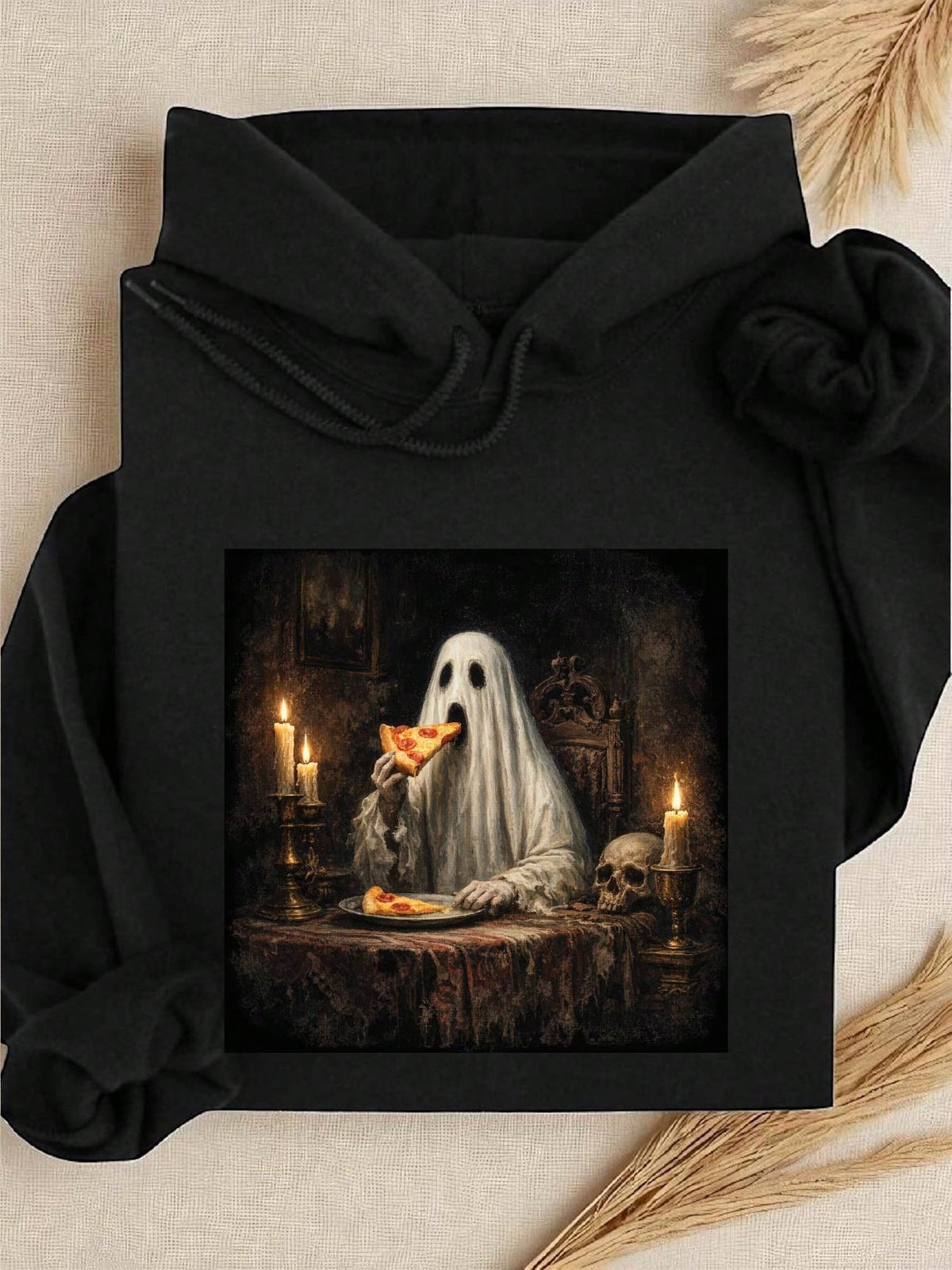 Ghost Eating Pizza Hoodie