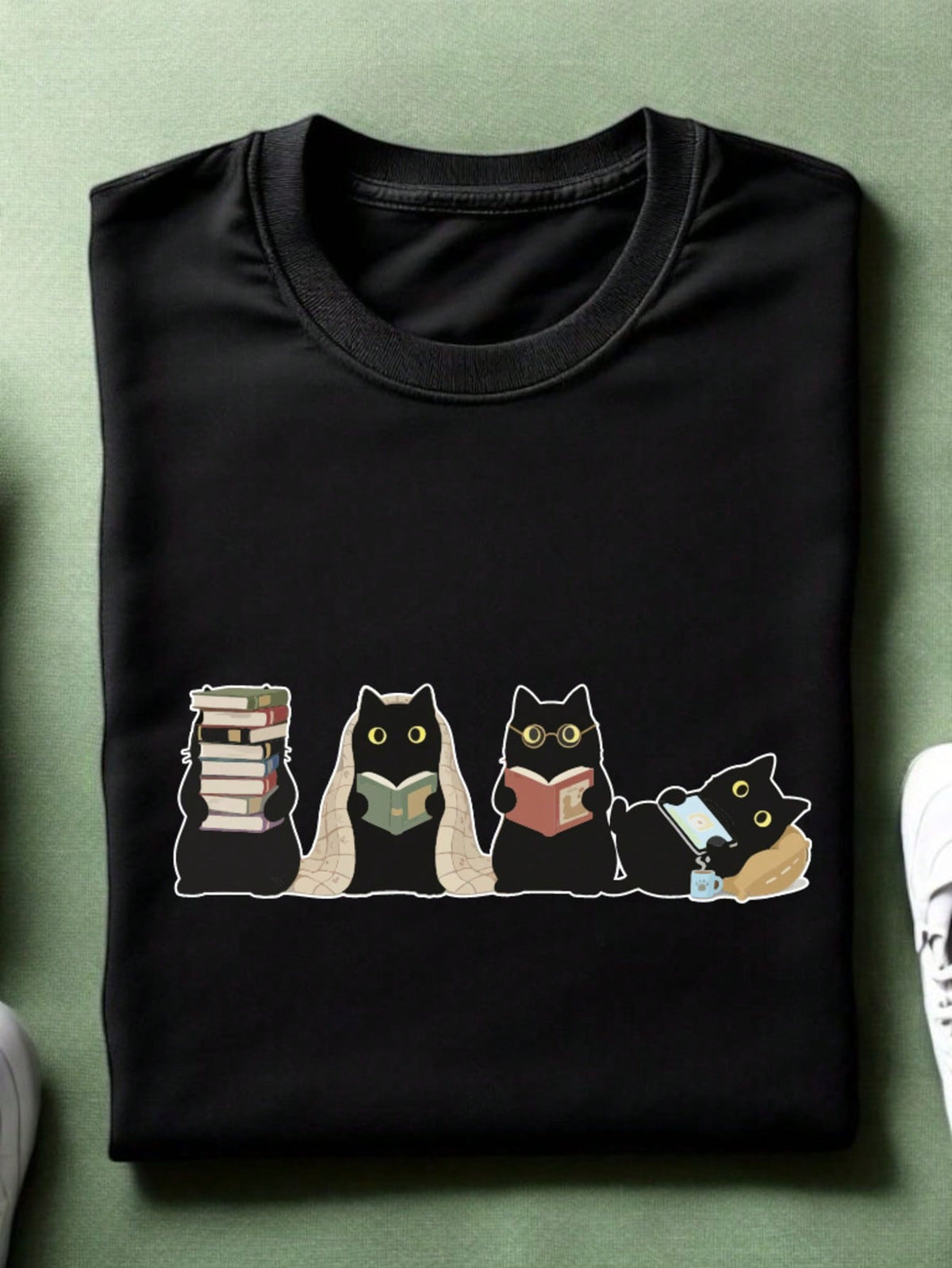 Black Cats Reading Unisex T-Shirt