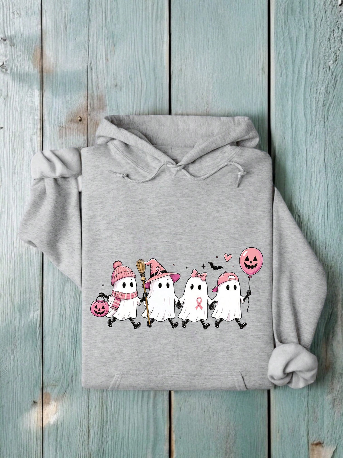 October Pink Ghost Hooded Hoodie
