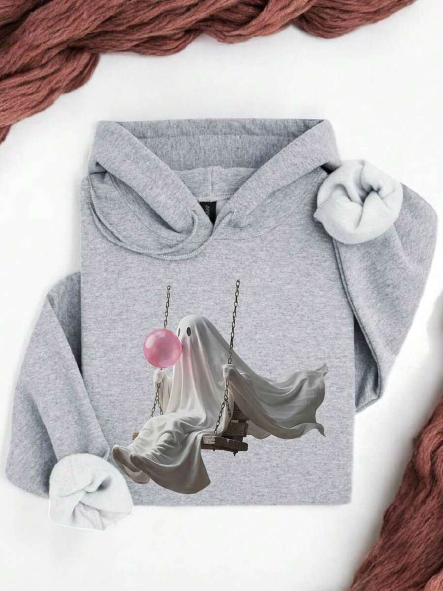 Pink Bubblegum Ghost Hoodie