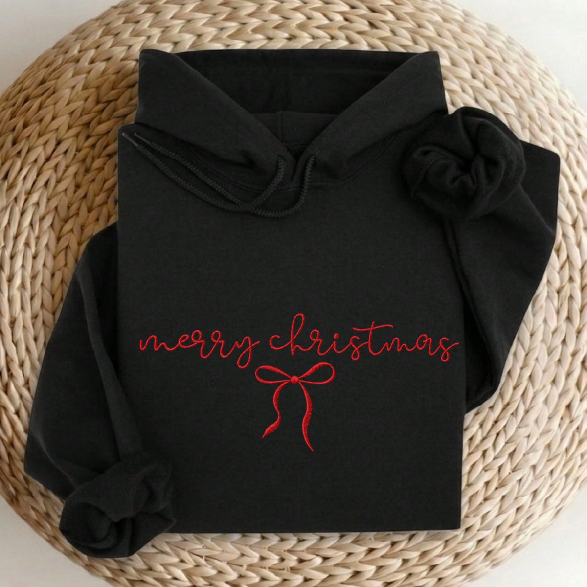 Merry Christmas Embroidered Hoodie