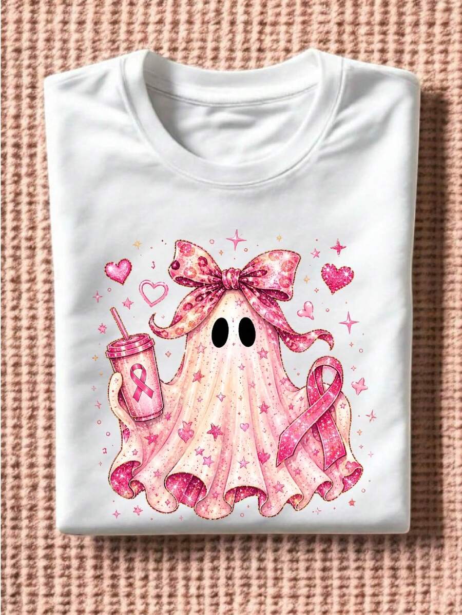 Breast Cancer Ghost (DTF Graphic Prints) T-Shirt