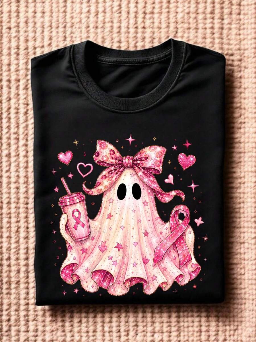 Breast Cancer Ghost (DTF Graphic Prints) T-Shirt