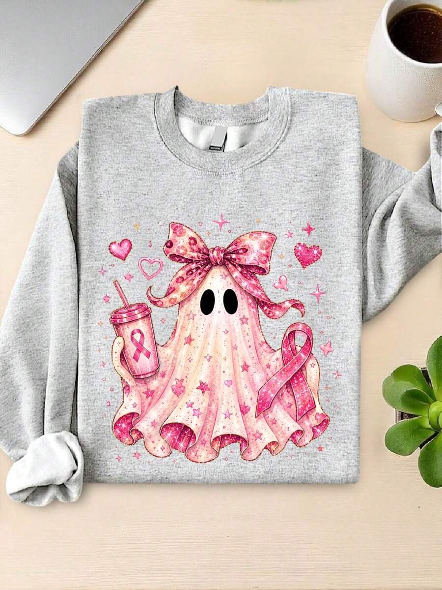 Breast Cancer Ghost (DTF Graphic Prints) Sweatshirt