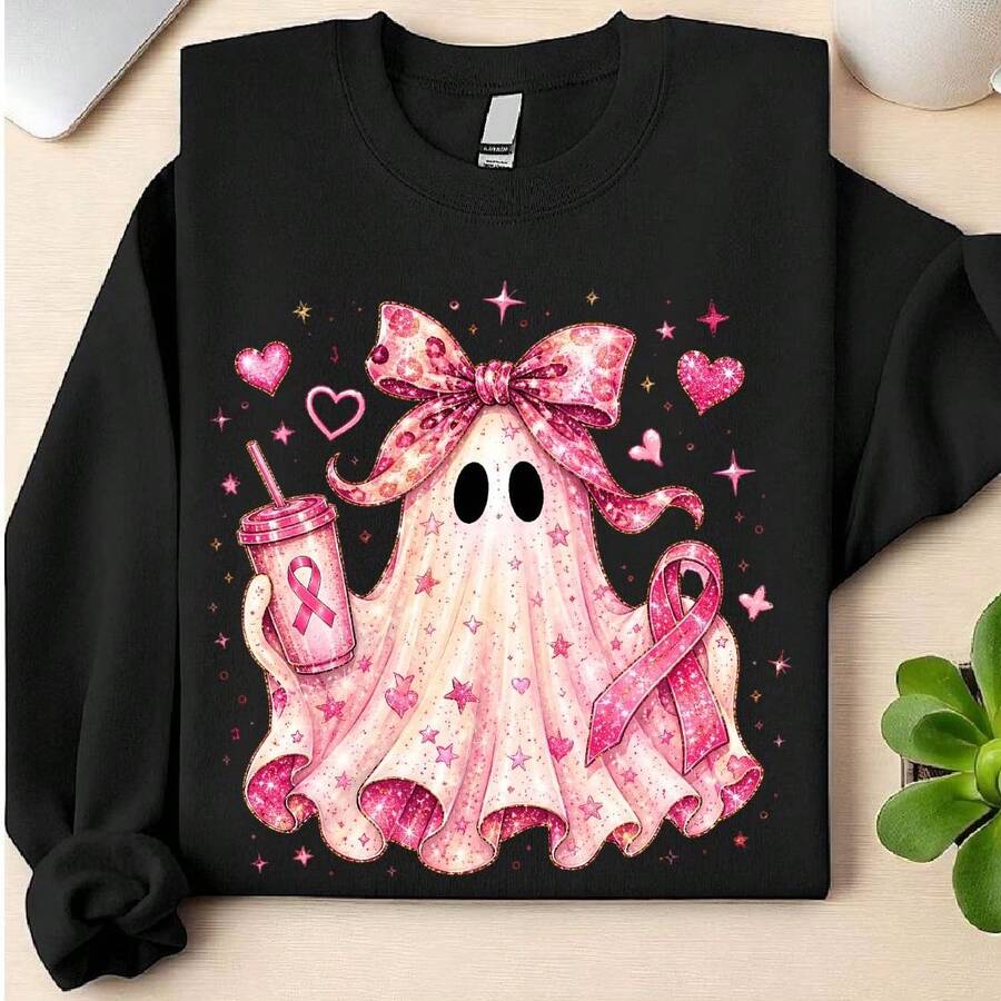 Breast Cancer Ghost (DTF Graphic Prints) Sweatshirt