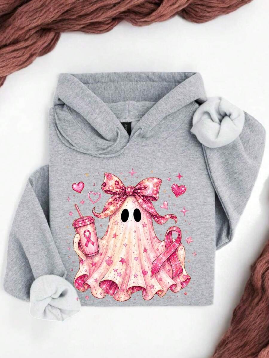 Breast Cancer Ghost (DTF Graphic Prints) Hoodie